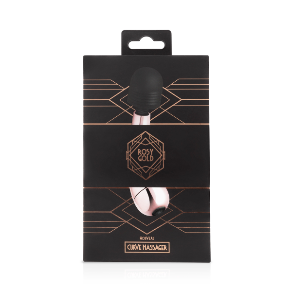Rosy Gold Nouveau Mini Curve Massager in Rosy Gold with Ergonomic Design and Rechargeable Battery Electric Massager