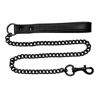 Rouge Black Leather Leash with Metal Chain Trigger Hook > Bondage Gear > Collars & Leashes