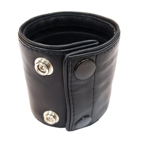 Rouge Black Leather Wrist Band Wallet with Colored Piping Leather