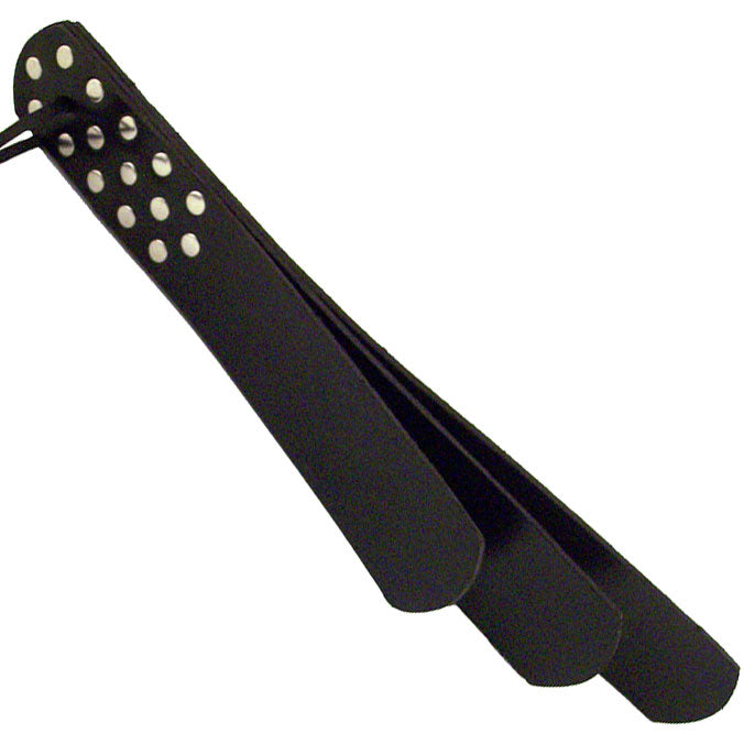 Rouge Garments Three Flap Paddle (Black) – Luxury Impact Toy Paddle > Bondage Gear > Paddles Main image