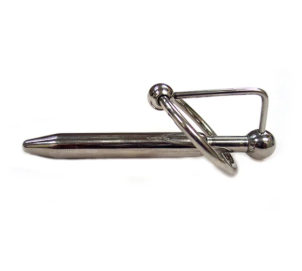Rouge Stainless Steel Urethral Plug and Cock Ring Set Large > Sex Toys For Men > Sounding Rods Main image