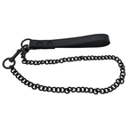 Rouge Black Leather Leash with Metal Chain Trigger Hook > Bondage Gear > Collars & Leashes