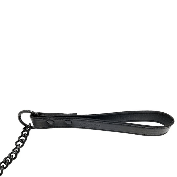 Rouge Black Leather Leash with Metal Chain Trigger Hook > Bondage Gear > Collars & Leashes