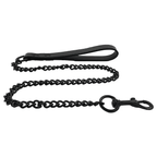 Rouge Black Leather Leash with Metal Chain Trigger Hook > Bondage Gear > Collars & Leashes