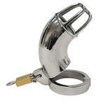 Rouge Stainless Steel Cock Cage with Padlock > Bondage Gear > Male Chastity