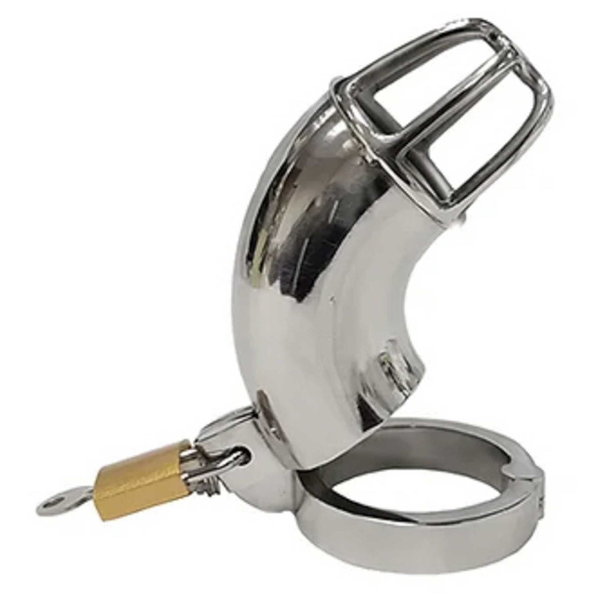 Rouge Stainless Steel Cock Cage with Padlock > Bondage Gear > Male Chastity