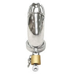 Rouge Stainless Steel Cock Cage with Padlock > Bondage Gear > Male Chastity