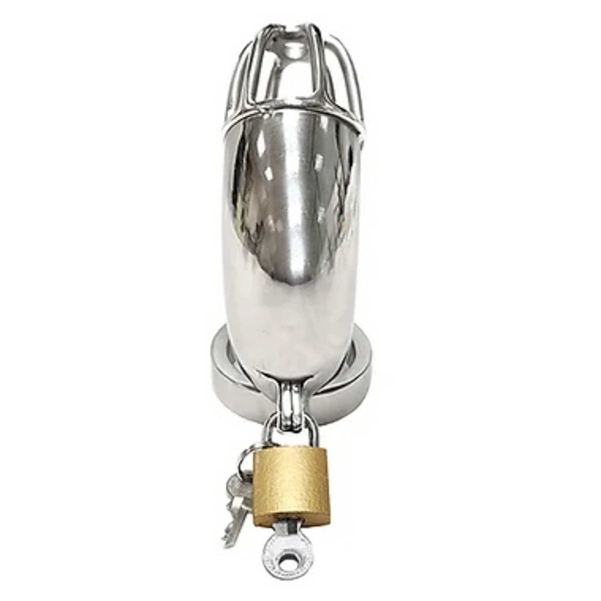 Rouge Stainless Steel Cock Cage with Padlock > Bondage Gear > Male Chastity