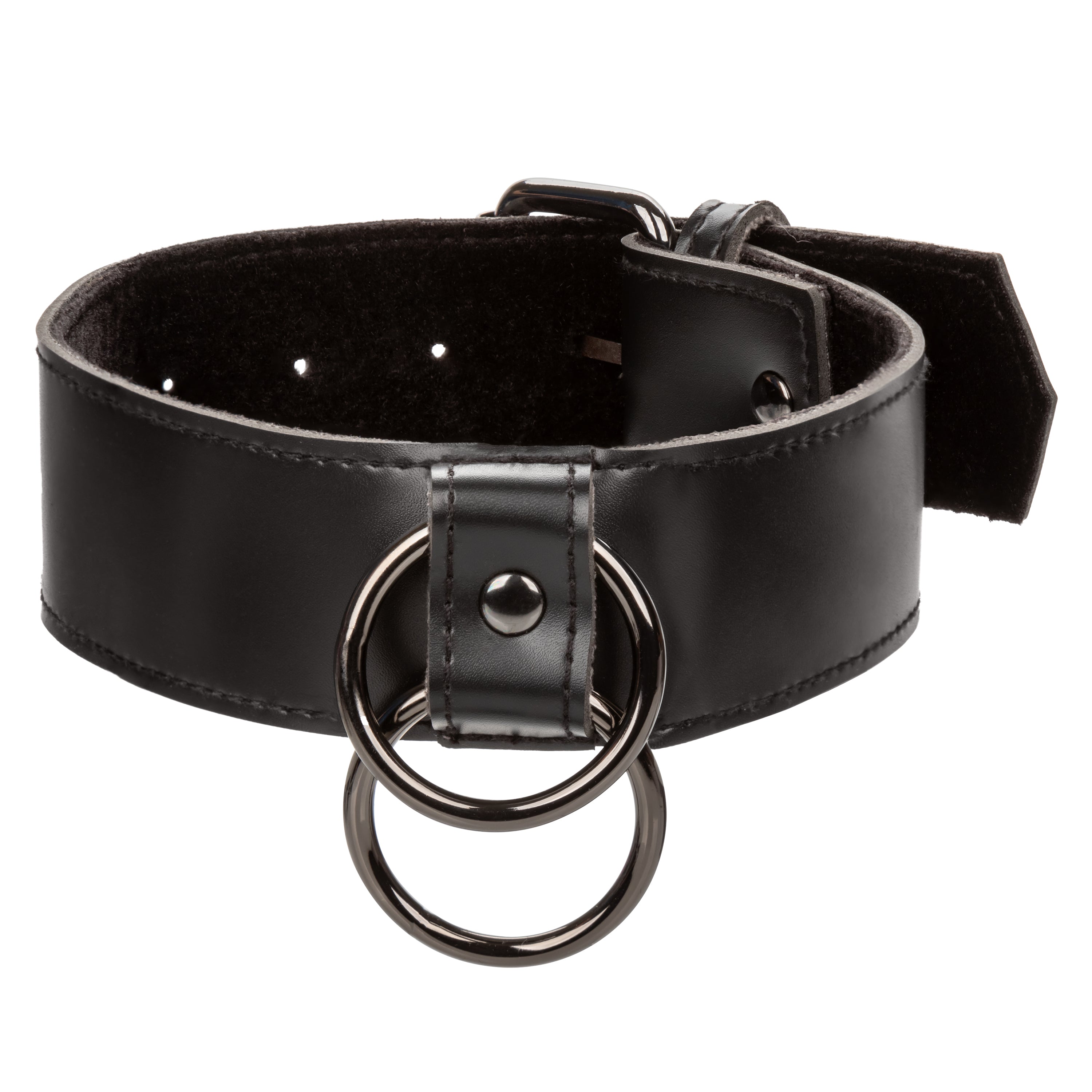 Euphoria Collection Collar With Chain Leash Black Velvet and Vegan Leather > Bondage Gear > Collars & Leashes