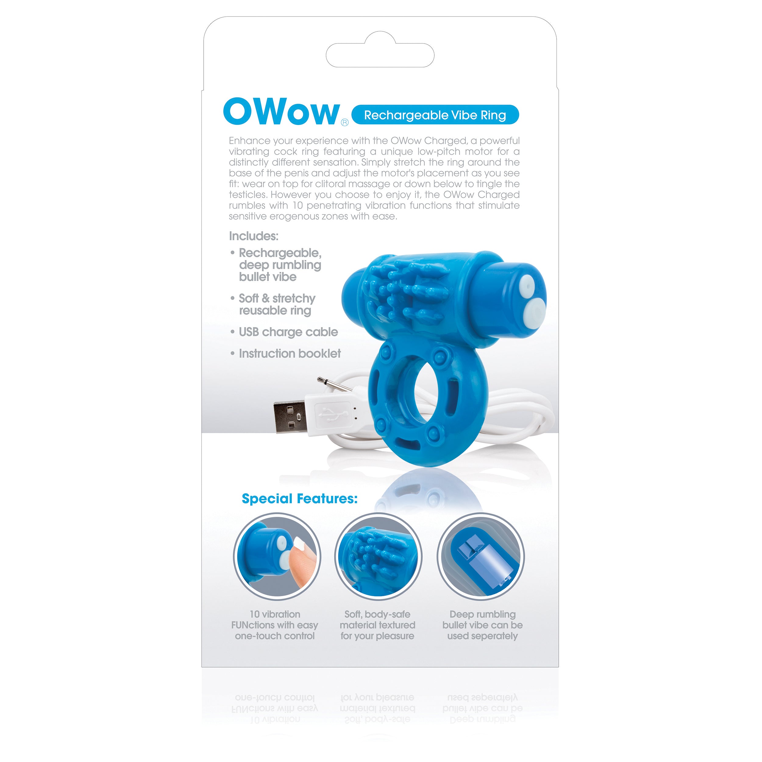 O Wow Ring – Rechargeable Vibrating Cock Ring with 10 Vibration Functions > Cock Ring > Vibrating