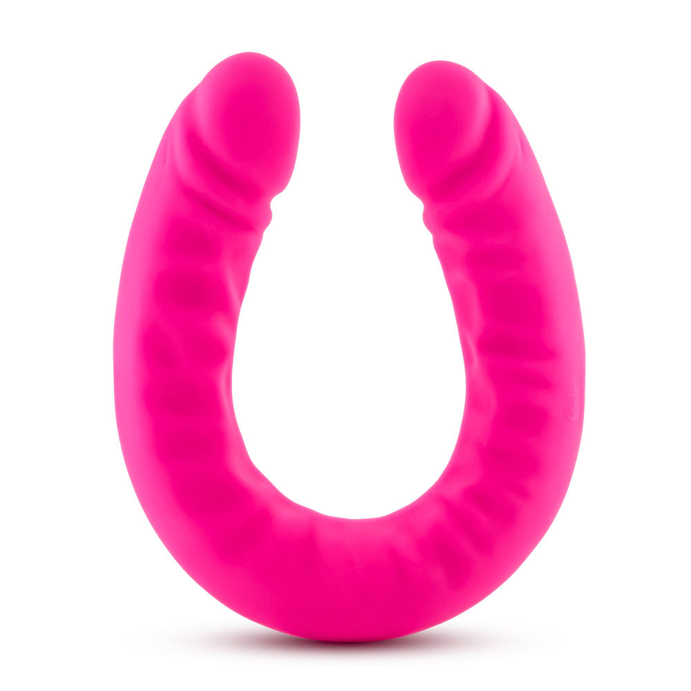 Ruse Silicone Slim 18in Hot Pink Double Dong 1.5in Wide Pink > Dildos > Double Dildos