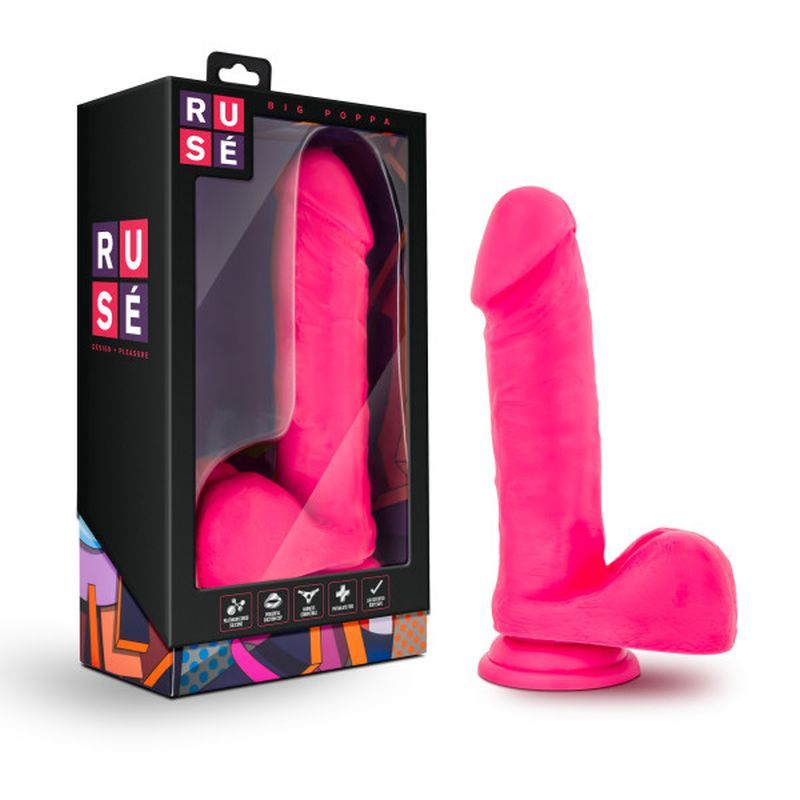 Ruse Big Poppa Hot Pink Dildo 6.6 Inch Insertable Length > Dildos > Realistic Dildos Main image