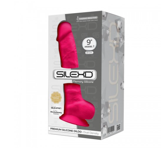 Silexd 9 Inch Model 1 Pink Premium Silicone Dildo Dual Density with Suction Cup Default Title > Dildos > Large Dildos