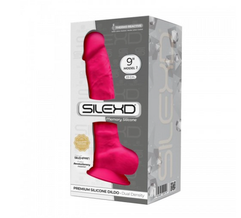 SilexD 9 Inch Model 1 Pink Premium Silicone Dildo Dual Density with Suction Cup Default Title DONGS