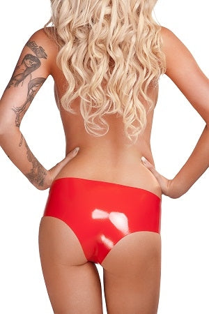 Saxenfelt Latex Crotchless Hipster Brief (Red Large) – Erotic Lingerie Secondary image