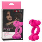 Silicone Rockin’ Rabbit Pink Couples Vibrator with Dual Independent Motors > Cock Ring > Vibrating