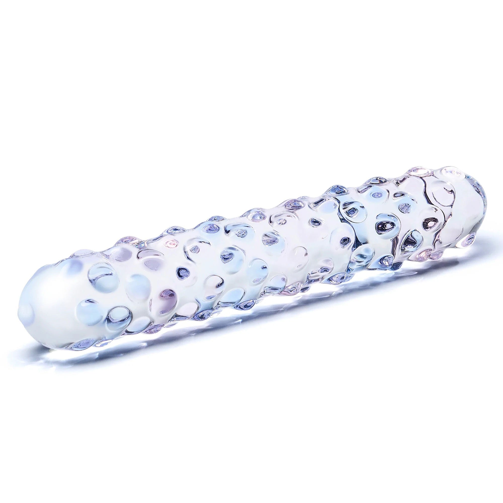Purple Rose Nubby Glass Dildo 7 Inch Spiraled Pleasure Toy > Glass > Dildos