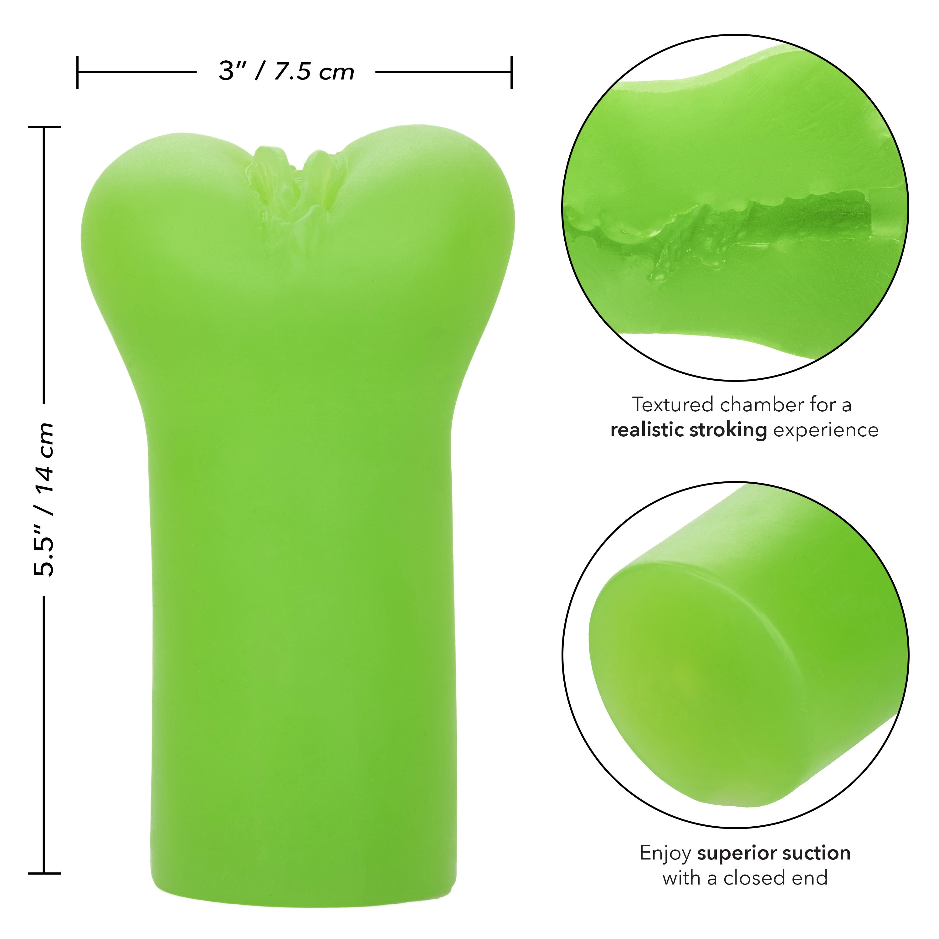 Cheap Thrills - The Queen of Mars Green Pure Skin Material 5.5 Inch Compact Stroker Strokers - Fantasy