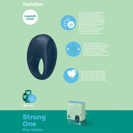 Satisfyer Strong One - App Controlled Vibrating Cock Ring Navy COCK RINGS-PREMIUM