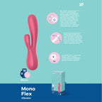 Satisfyer Mono Flex App Controlled USB Rechargeable Flexible Dual Motor Rabbit Vibrator Red > Vibrators > Ladies > Rabbit