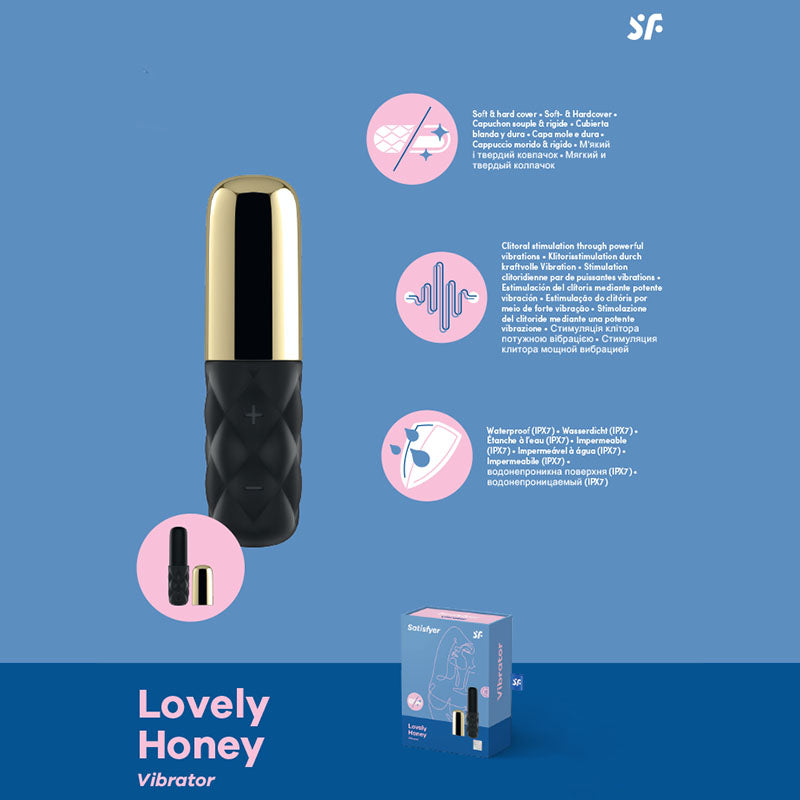 Satisfyer Mini Lovely Honey Vibrator 3.9 Inch Gold/Black Gold BULLETS
