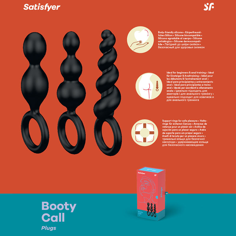 Satisfyer Booty Call -  Butt Plugs - Set of 3 - Black