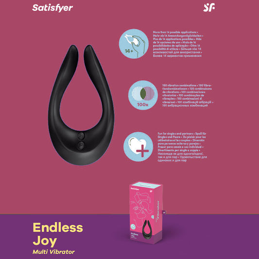 Satisfyer Endless Joy -  USB Rechargeable Couples Stimulator - Black