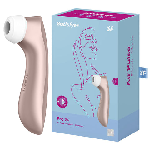 Satisfyer Pro 2+ Clitoral Stimulator 164mm Touch-Free USB Rechargeable Rose Gold STIMULATORS