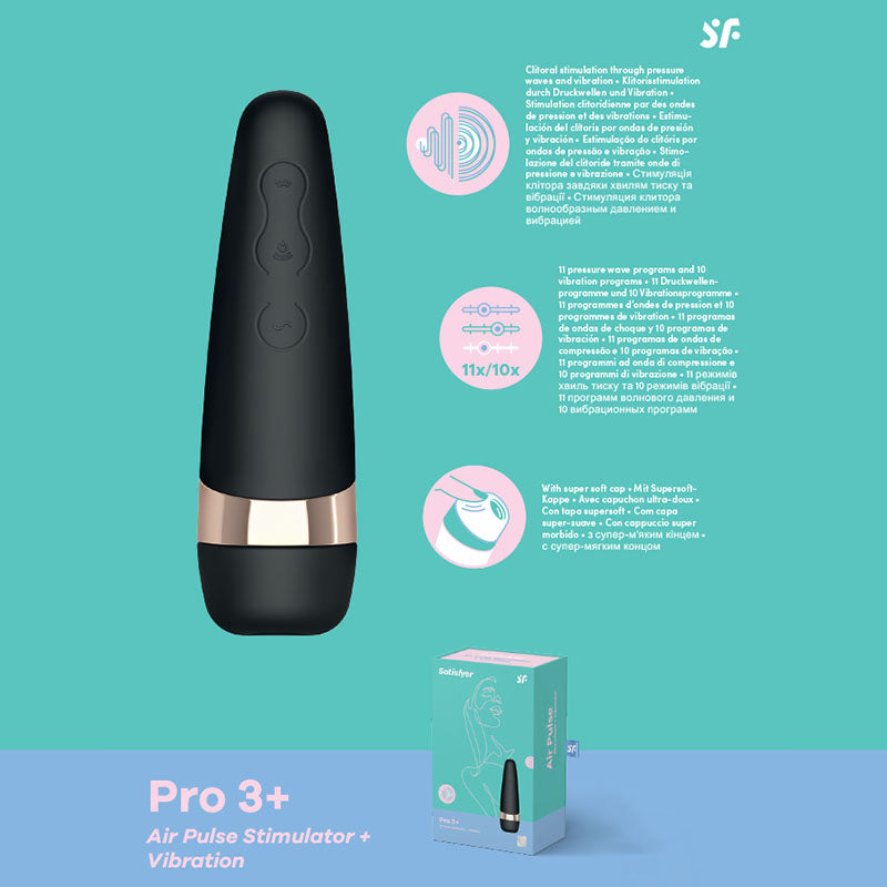 Satisfyer Pro 3 Plus – Silicone Attachment Vibration Clitoral Massager Default Title > Sex Toys For Ladies > Air Pulsation