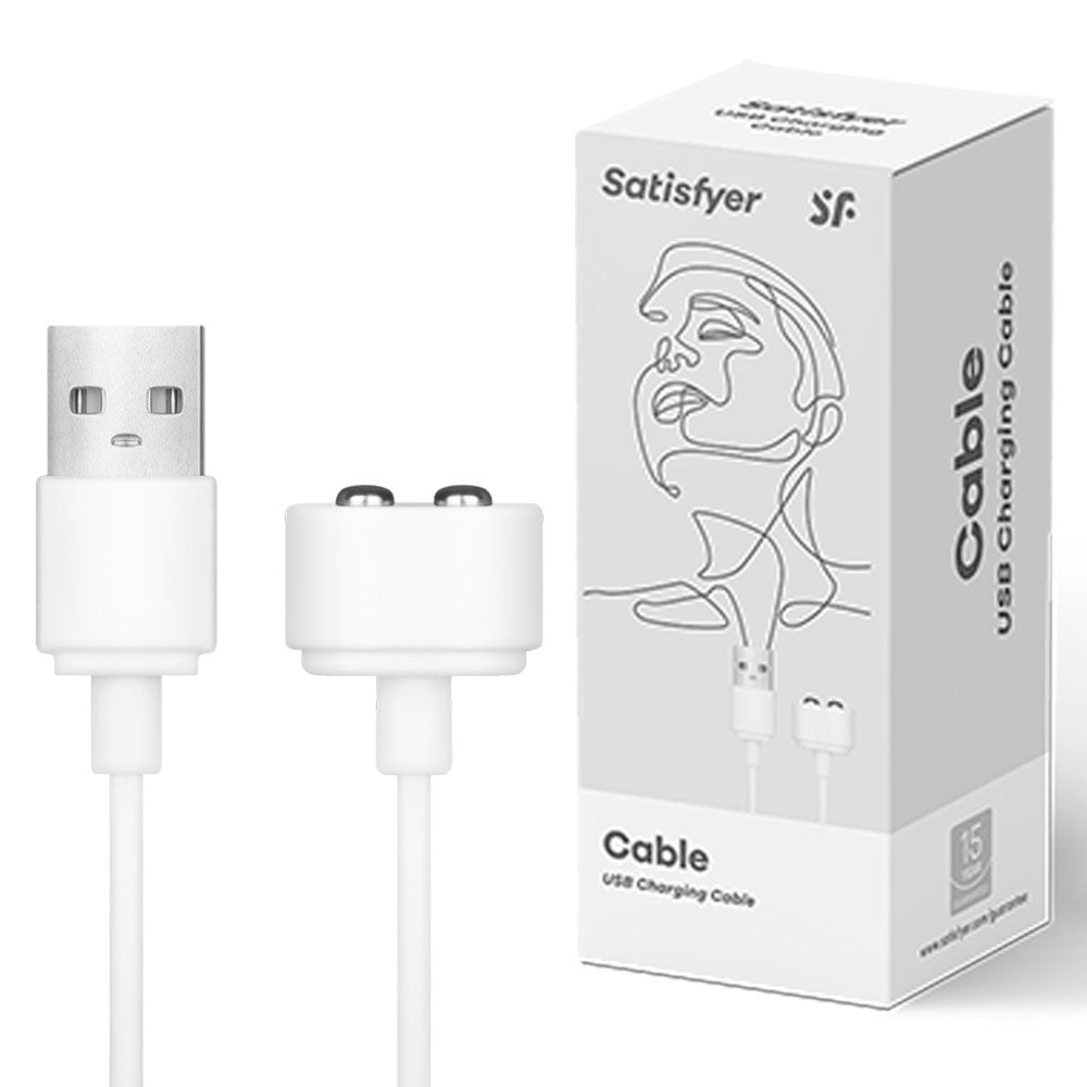 Satisfyer USB Charge Cable – Charging Accessory Compatible with Pleasure Products White > Sex Toys > Replacement Parts