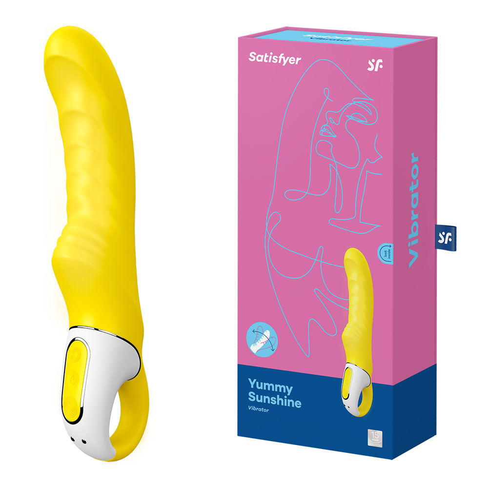 Satisfyer Yummy Sunshine G Spot Silicone Vibrator – Curved G Spot Vibrator Yellow > Sex Toys For Ladies > G-Spot Vibrators