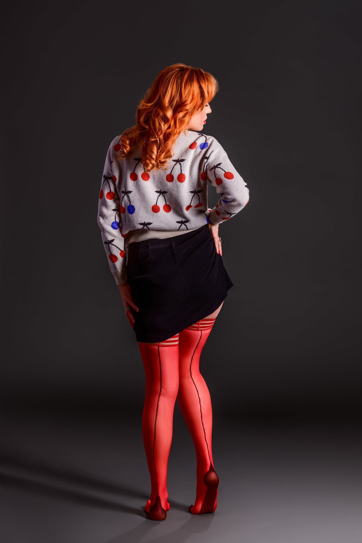 Kixies Monica Sheer Red Back-Seamed Thigh Highs > Clothes > Hosiery > Stockings