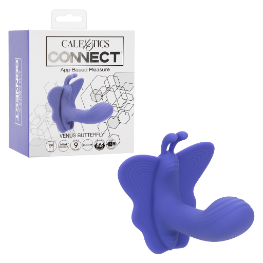 CalExotics Connect™ Venus Butterfly® Dual Motor Silicone Stimulator in Purple with App Control and 9 Vibration Functions Purple VIBRATORS