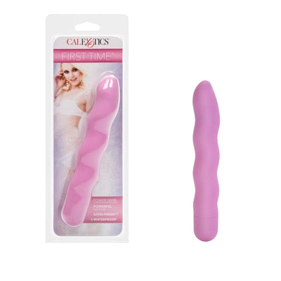 First Time Power Swirl Pink Vibrator 6 Inch Curved Multi-Speed Waterproof Silicone Default Title Vibrators