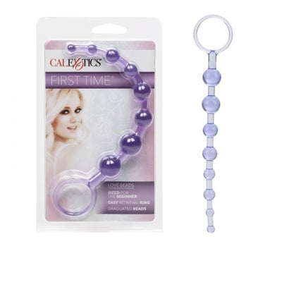 First Time Love Beads Purple Slim Graduated Flexible Anal Beads with EZ Retrieval Ring Default Title Beads
