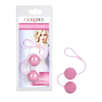 First Time Love Balls Duo Lover Pink 1.25 Inch Sculpted Kegel Balls with Retrieval Cord Pink > Sex Toys For Ladies > Kegel Exercise