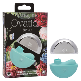 Ovation Rave Silicone Flickering Teaser with 10 Speeds in Teal with Silver Magnetic Case Default Title Electric Massager