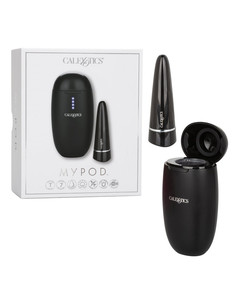 My Pod Black Rechargeable Waterproof Vibrator with Wireless Magnetic Charging and UV Sanitizing Case Default Title Vibrators
