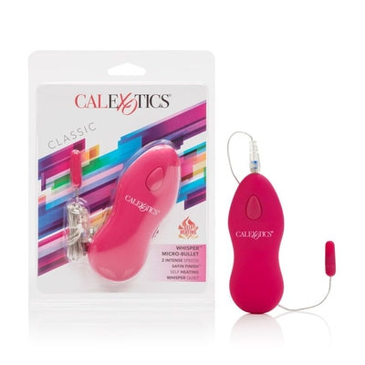 Whisper Micro Bullet Pink Vibrator with Two-Speed Quiet Vibration and Self-Heating Function, 1.25 Inch Compact Size Pink BULLETS