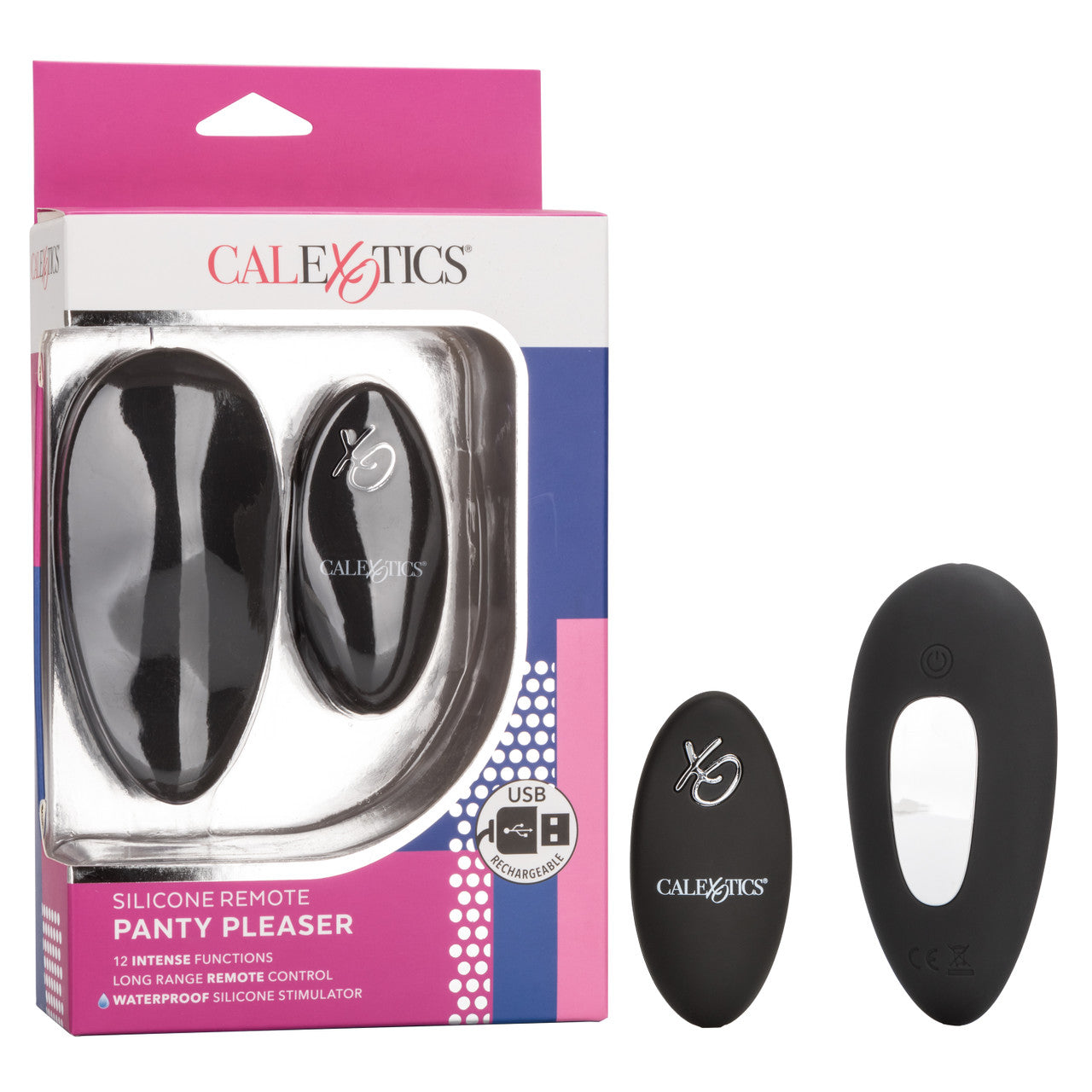 CalExotics Silicone Remote Panty Pleaser Waterproof Rechargeable Massager with 12 Vibration Functions and Long-Range Remote Control Default Title Panty Vibrators