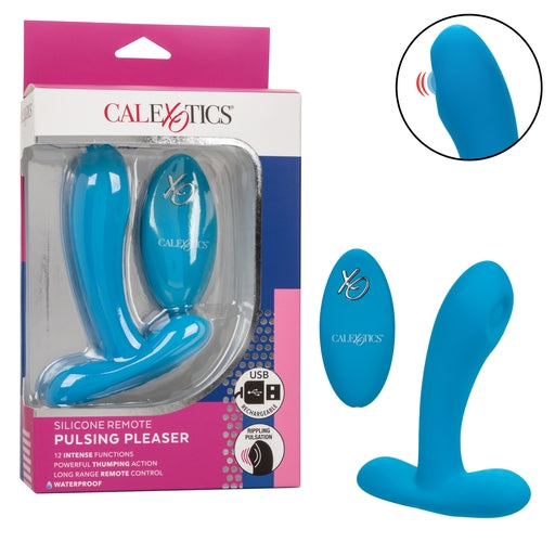 Remote Controlled Pulsing Pleaser Vibrator Rechargeable Blue > Sex Toys For Ladies > Panty Vibes