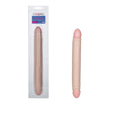 Ivory Duo Smooth Double Dong 12 Inch Realistic Soft Silicone Toy Default Title Double Dongs