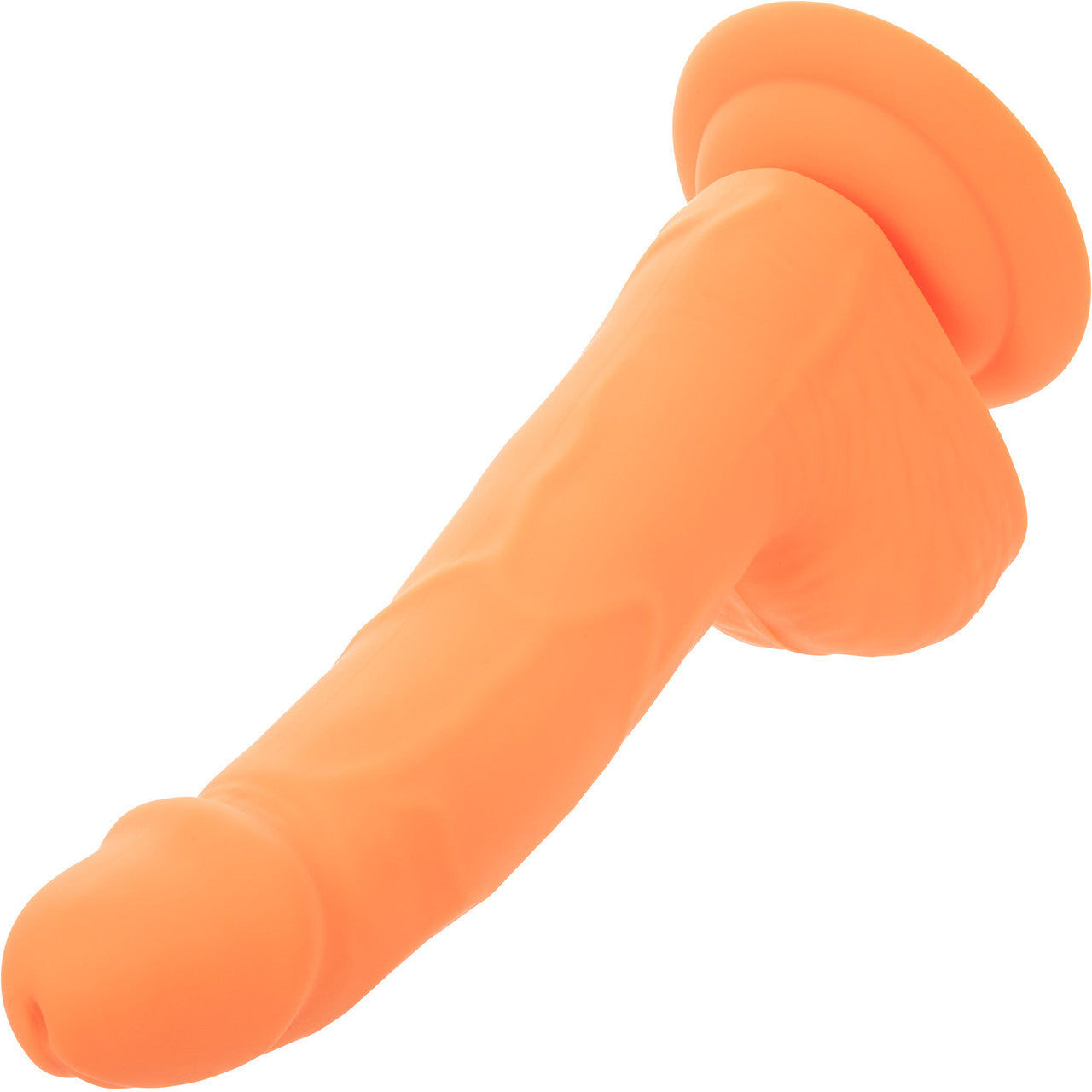 Neon Silicone Studs 6 Realistic Suction Cup Dildo With Balls By CalExotics - Orange