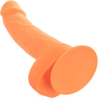 Neon Silicone Studs 6 Realistic Suction Cup Dildo With Balls By CalExotics - Orange