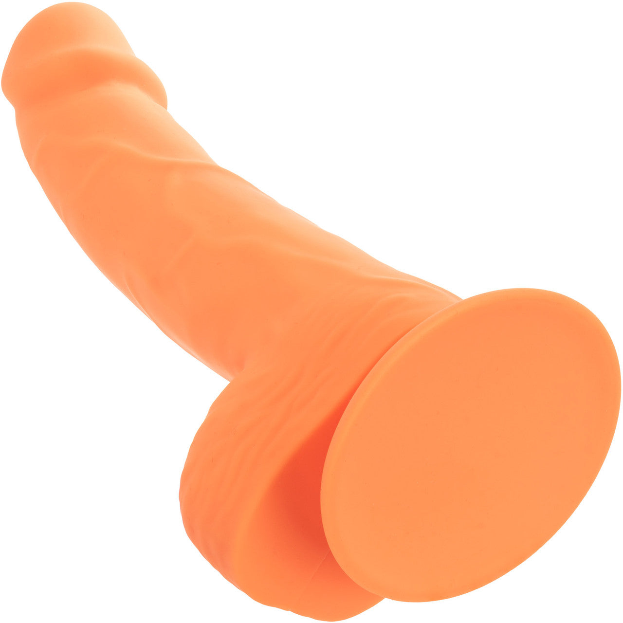 Neon Silicone Studs 6 Realistic Suction Cup Dildo With Balls By CalExotics - Orange