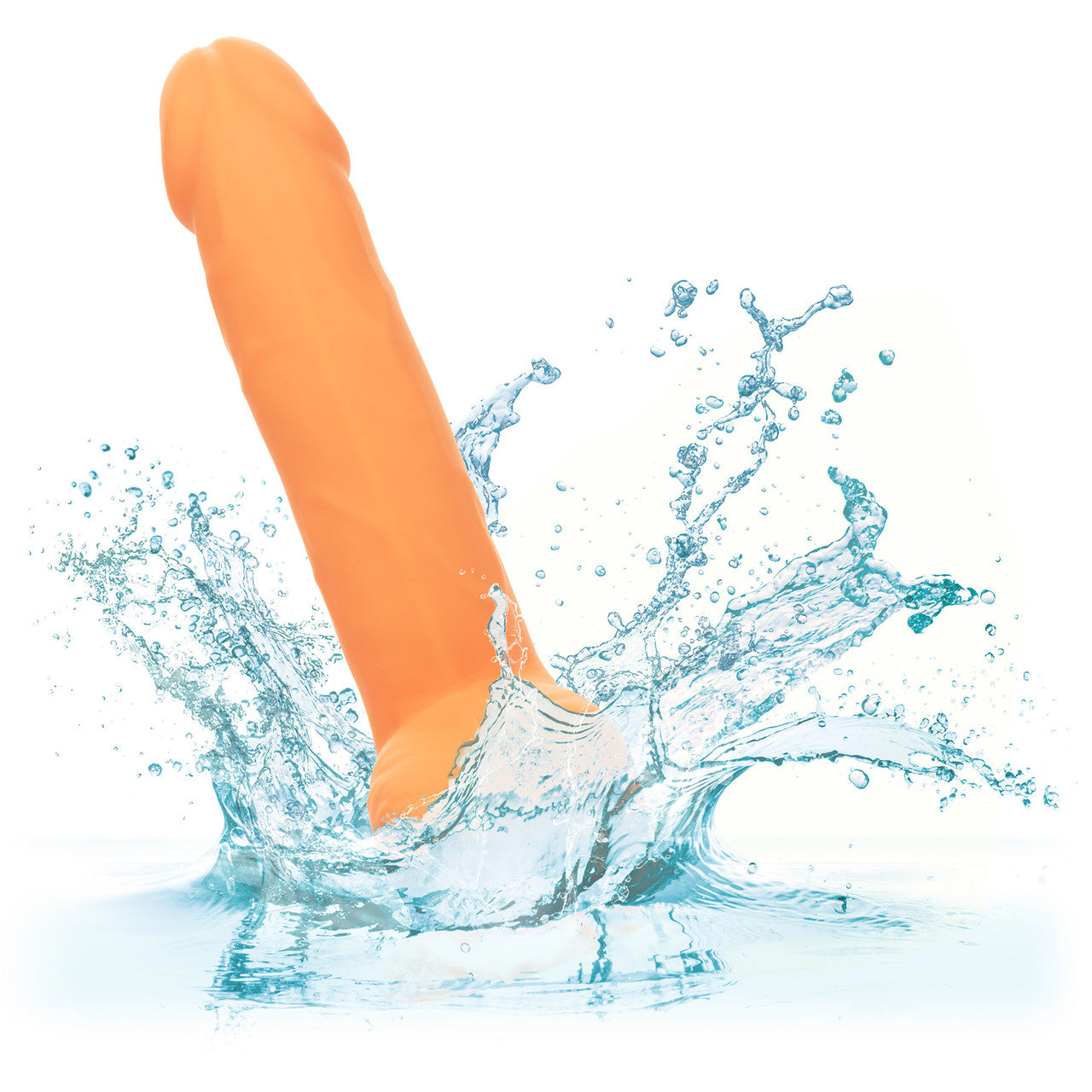 Neon Silicone Studs 6 Realistic Suction Cup Dildo With Balls By CalExotics - Orange