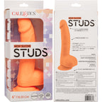Neon Silicone Studs 6 Realistic Suction Cup Dildo With Balls By CalExotics - Orange