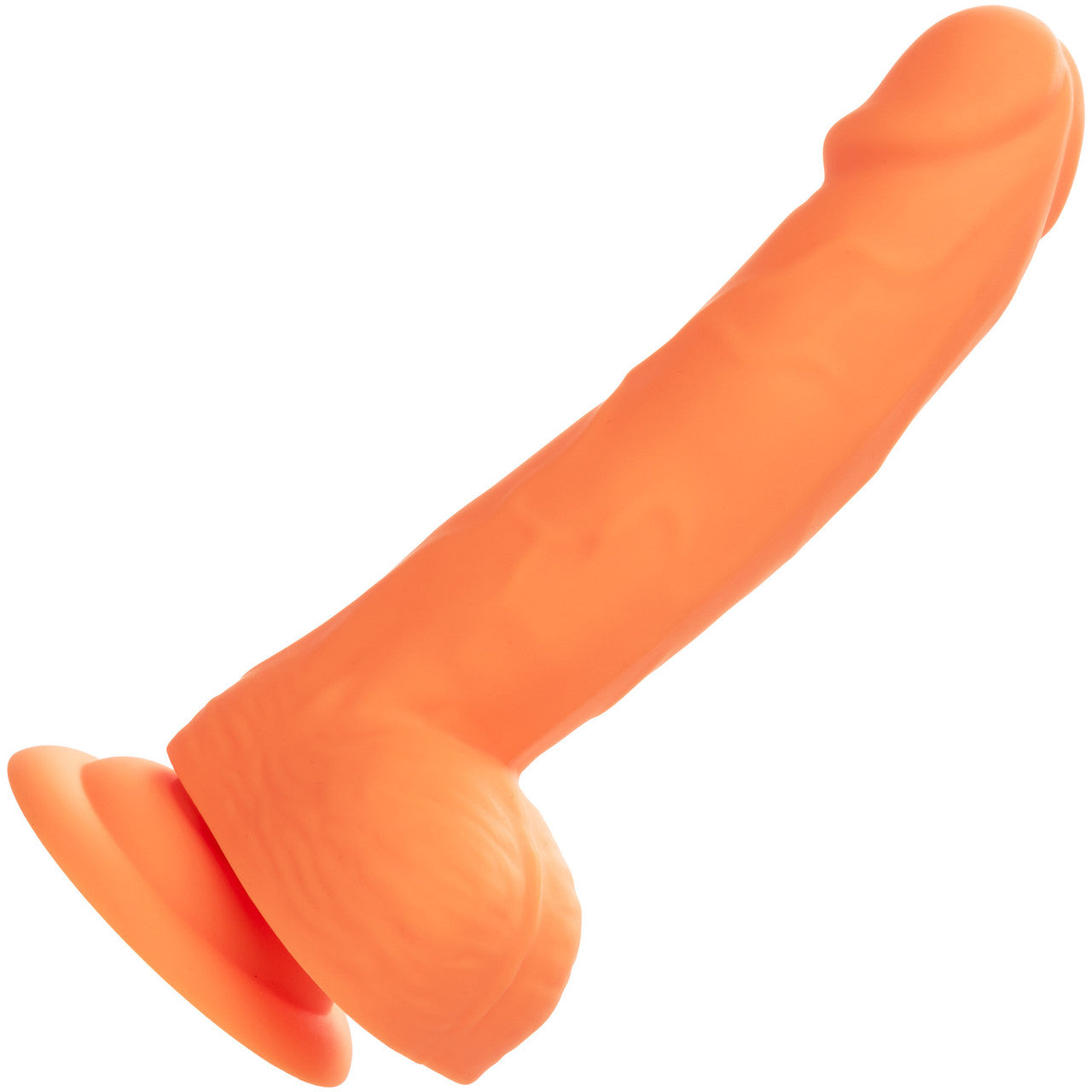 Neon Silicone Studs 6 Realistic Suction Cup Dildo With Balls By CalExotics - Orange Main image
