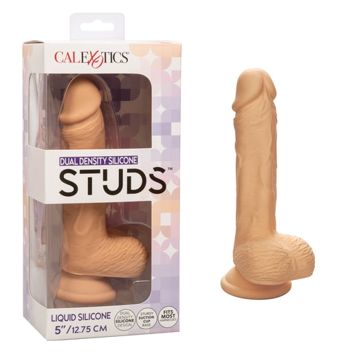 Dual Density Silicone Studs 5 Inch 12.75 cm Realistic Flexible Shaft with Suction Cup Base Ivory Default Title Dongs Realistic