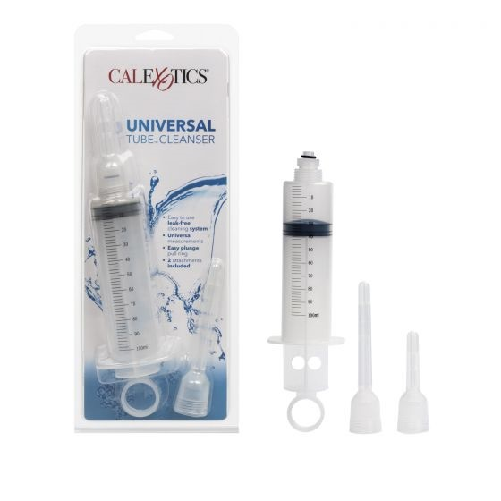 CalExotics Universal Tube Cleanser 3.5 fl oz Transparent Anal Douche with Two Attachments Clear Douches